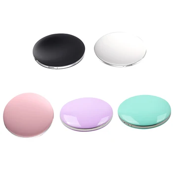 

Mini Makeup Mirror with LED Light Compact Handheld Illuminated Folding Round Mirror for Home Travel KG66