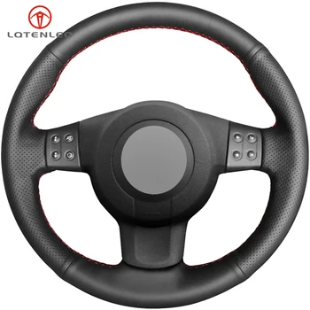 

LQTENLEO Black Genuine Leather DIY Car Steering Wheel Cover For Seat Ibiza 6L leon MK2 leon Sport Altea Toledo 2005-2009
