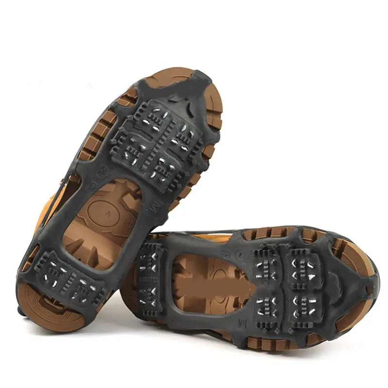 

New Walking Anti-slip Shoes Ice Gripper Winter 24 Teeth Ice Claw Snow Shoe Cover Outdoor Eco-friendly TPE Black Shoe Accessories