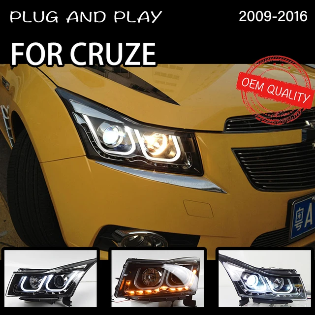 Headlight For Cruze 2009-2016 Car товары LED DRL Hella 5 Xenon Lens H7