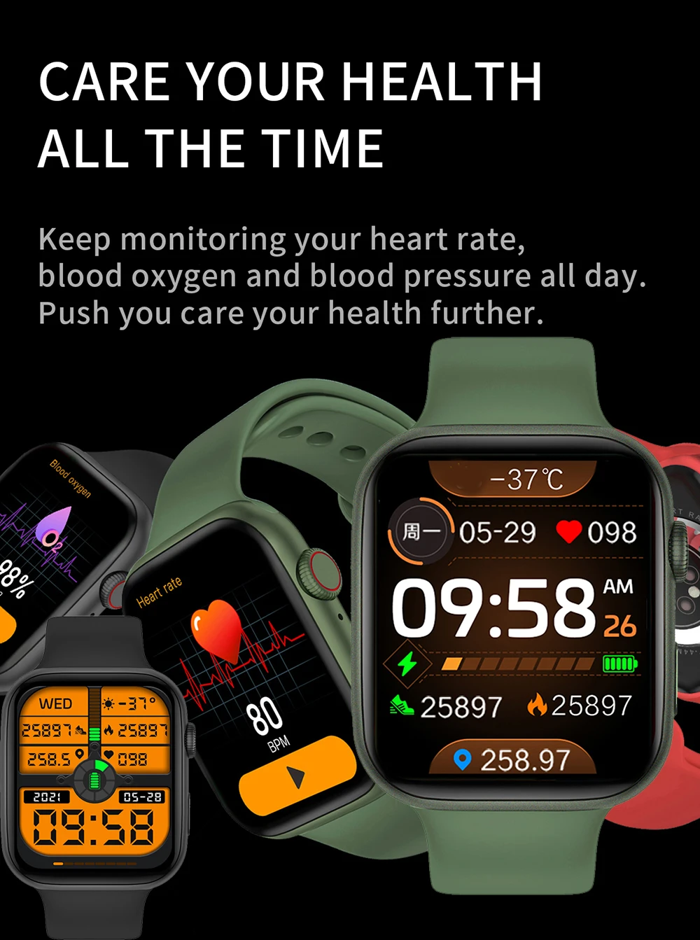 IWO14 Series 7 Smart Watch I7 Pro Men Sport BT Call Women Heart Rate Blood Pressure