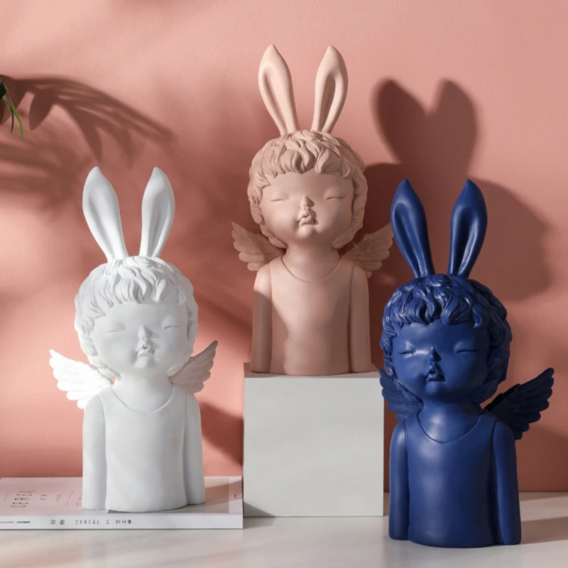 #^Special Price European Resin Cute Angel Rabbit Boy Ornaments Home Livingroom Porch Table Furnishing Crafts TV Cabinet Office Hotel Decoration #^Special Price European Resin Cute Angel Rabbit Boy Ornaments Home Livingroom Porch Table Furnishing Crafts TV Cabinet Office Hotel Decoration