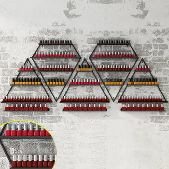 

Brief nail polish wall hanger, nail shop wall decoration frame, creative iron art, Manicure shop organizer collection rack sets.