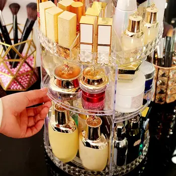 

Rotating Cosmetic Storage Box Makeup Organizer Cosmetics Storage Rack Fashion Crystal helf Display Stand High Capacit 360 Degre