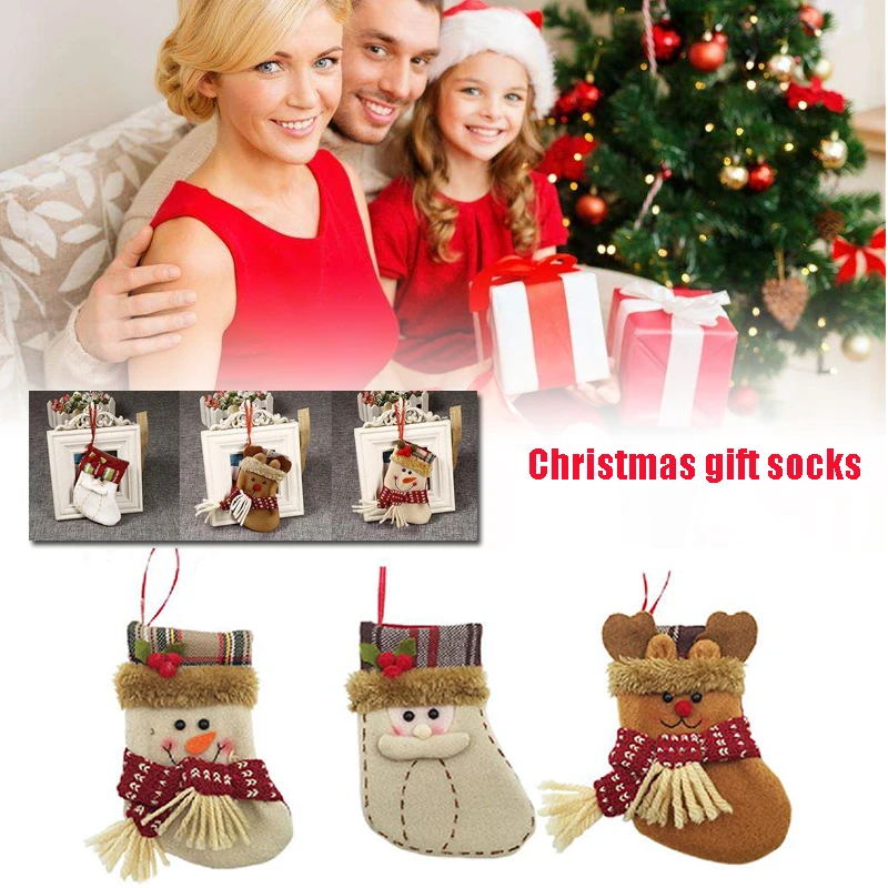 Christmas Decoration Socks Gift Bags Snowman Christmas Home Creative Candy Bag