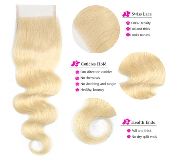 

Mifil 613 Closure Remy Indian Lace Frontal Closure Body Wave Closure Silk Base Transparent Honey Blonde Closure