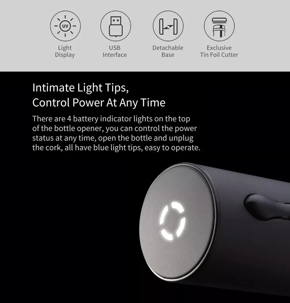 Xiaomi Красный штопор набор CircleJoy usb зарядка открывалка для бутылок супер сенсорный с фольга резак от Xiaomi Youpin кухонный штопор