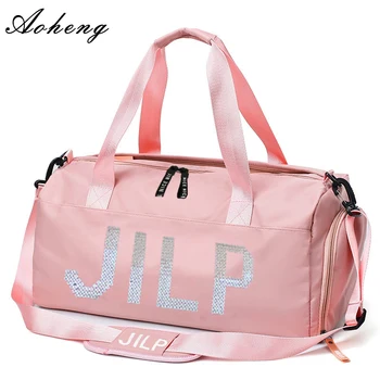 

Sporttas Parelmoer Vrouwen Fitness Training Handtas Met Schoenen Pocket Waterdichte Yoga Pack Reizen Duffel Balso Sac De Sportta