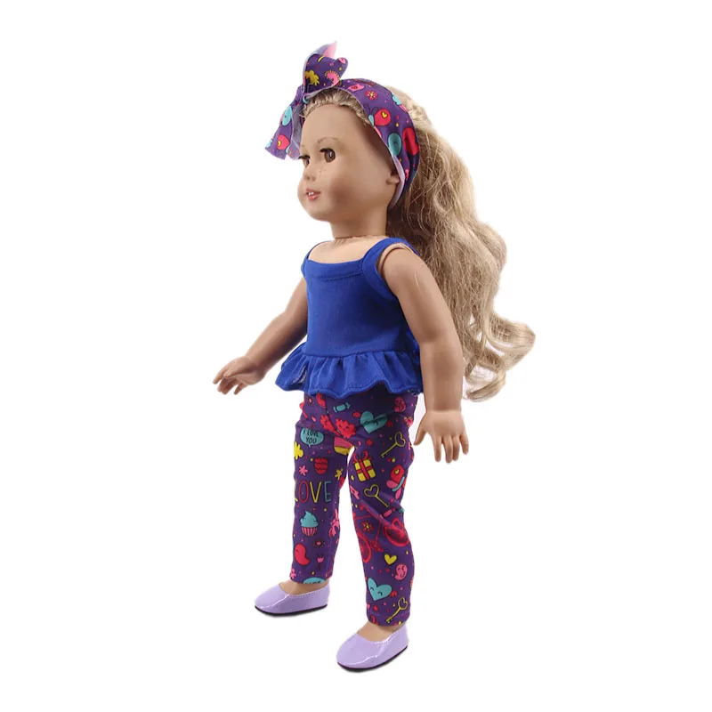18 дюймов американская кукольная одежда комплект из 3 предметов шарф жилет брюки для 40 см детская кукольная одежда наше поколение подарок на день рождения
