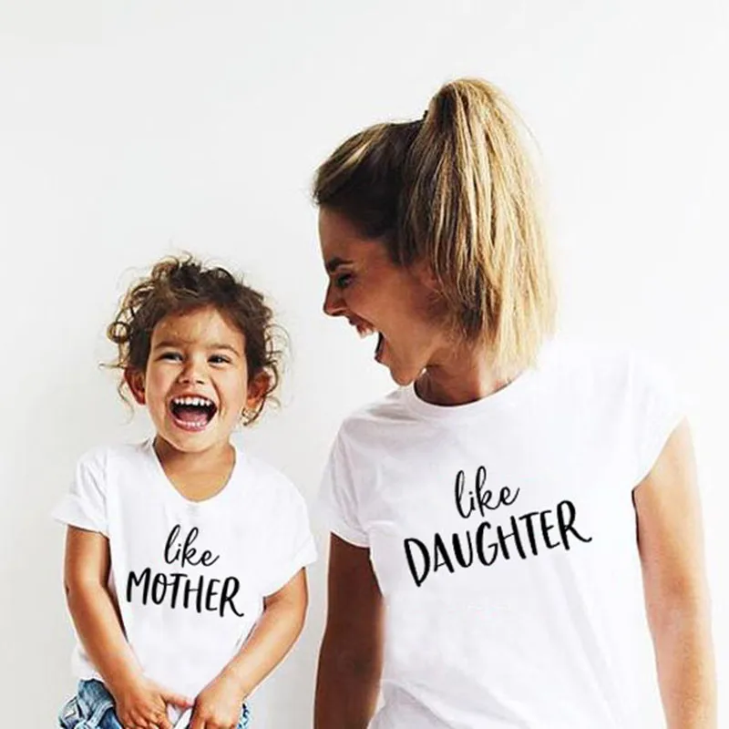 1pcs Like Mother Daughter Funny Mom and Shirtt Mommy Me Outfits Cute Shirt for Girls Matching Family Look | Мать и ребенок