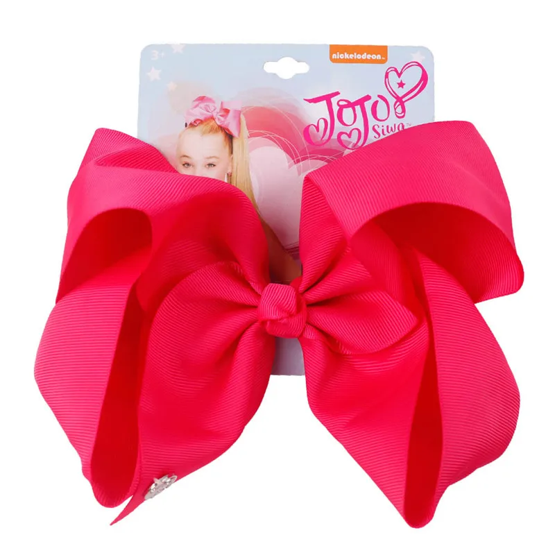 " Jojo Siwa банты для волос с зажимами сплошная корсажная лента заколка Ручной Работы Стразы заколки для волос модные вечерние аксессуары для волос для девочек - Цвет: 24