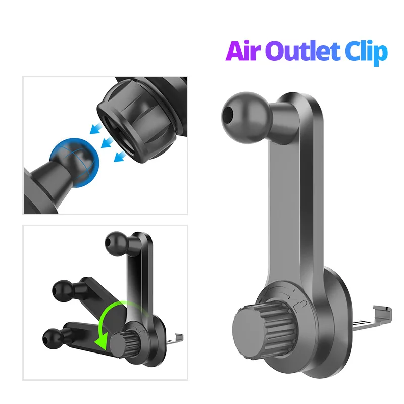 flexible phone holder Universal Car Air Vent Clip Upgrade 17mm Ball Head for Magnetic Car Phone Holder Gravity Support Stand Mount Car Charger Bracket wireless charging stand for iphone and apple watch
