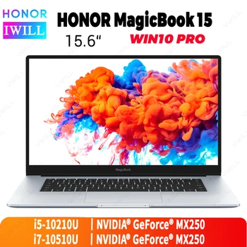 

15.6 inch Original HUAWEI HONOR MagicBook 15 Laptop Intel Core i5-10210U/i7-10510U 8GB/16GB DDR4 512GB SSD Windows 10Pro English