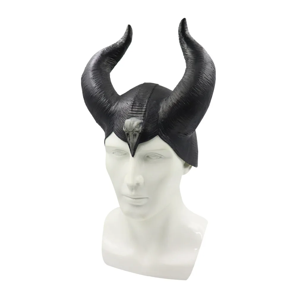 Maleficent: Маскарадная маска любовницы злой, шлем королевы рога, Детские латексные маски для взрослых, вечерние маскарадные костюмы для Хэллоуина