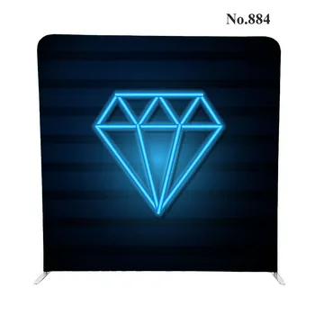

custom 8x8ft stand and No.882 with No.884 double sided print pillowcase diamond backdrop