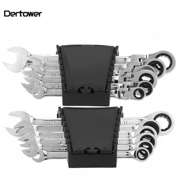 

6 Pieces Aluminum Adjustable Combination Wrench Set Open End Wrenches Torque Spanner with Storage Keeper for Motorcycle Repair
