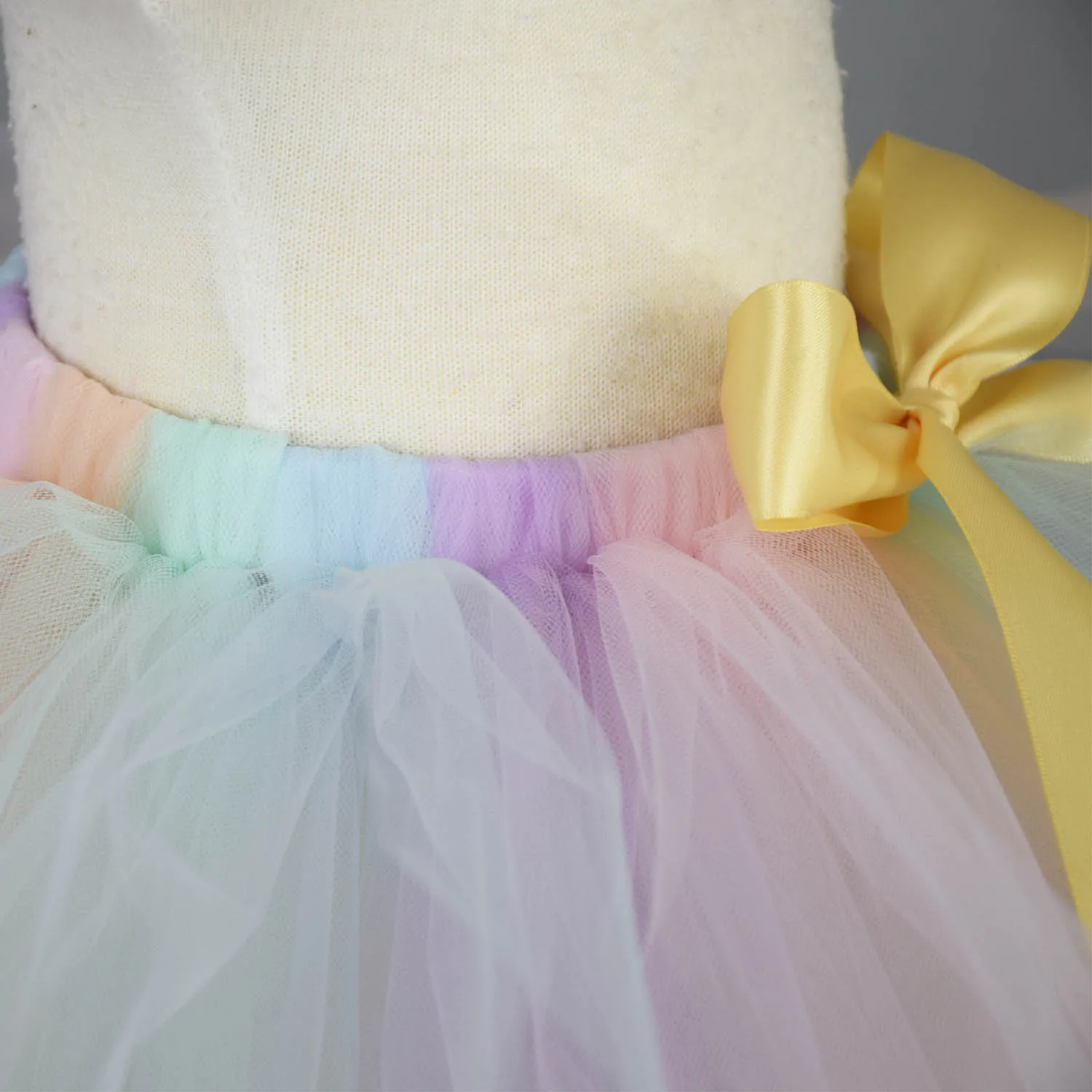 Пастельная Радуга Пышная юбка-пачка Детский костюм для первого дня рождения Крещение новорожденного Тюлевая юбка нарядная Одежда для танцев для девочек