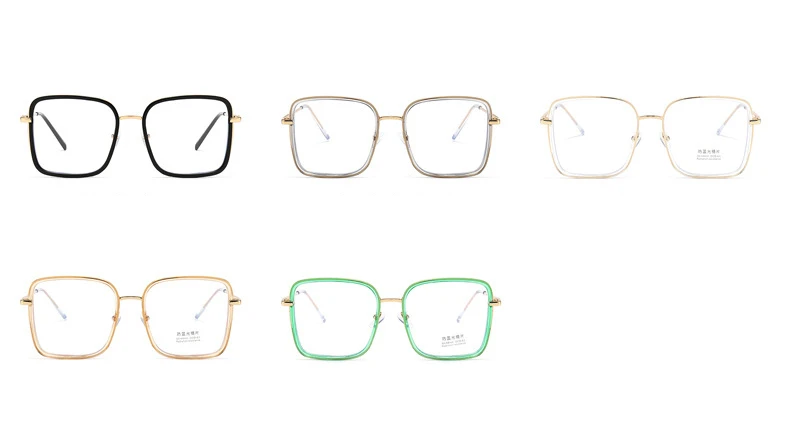 Anti Blue Light Glasses Protective Transparent Gaming Computer Glasses Female Eyeglass Retro Square Glasses Frame For Women Men (5)