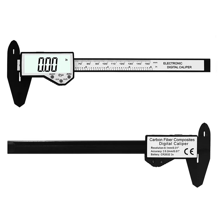OLOEY Электронный пластиковый штангенциркуль Водонепроницаемый IP54 0-150mm 6 дюймов ЖК-дисплей Цифровой штангенциркуль датчик DT205