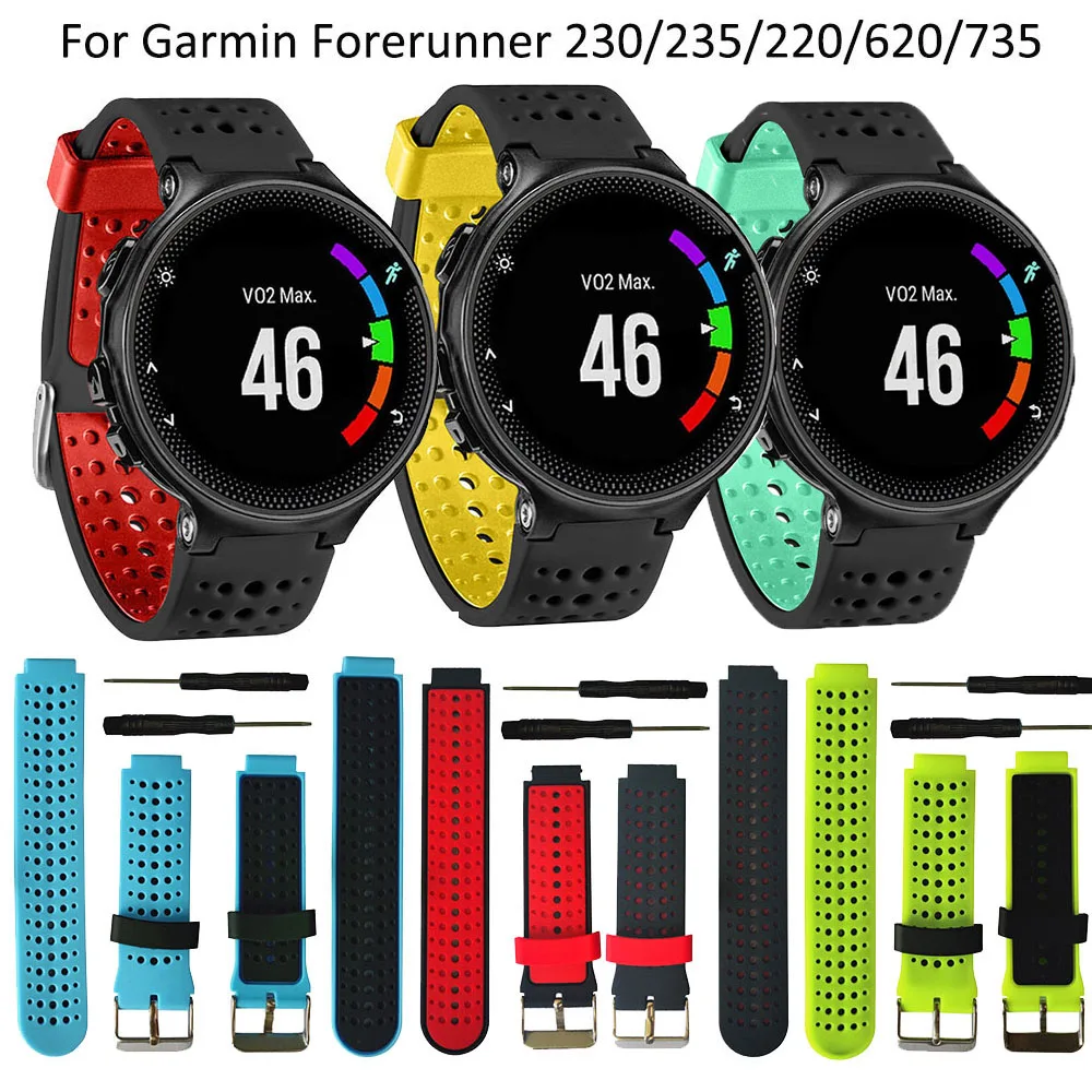 

Soft Silicone Replacement Watch Band for Garmin Forerunner 230 / 235 / 220 / 620 / 630 / 735 Smartwatch Outdoor Sport Watchstrap