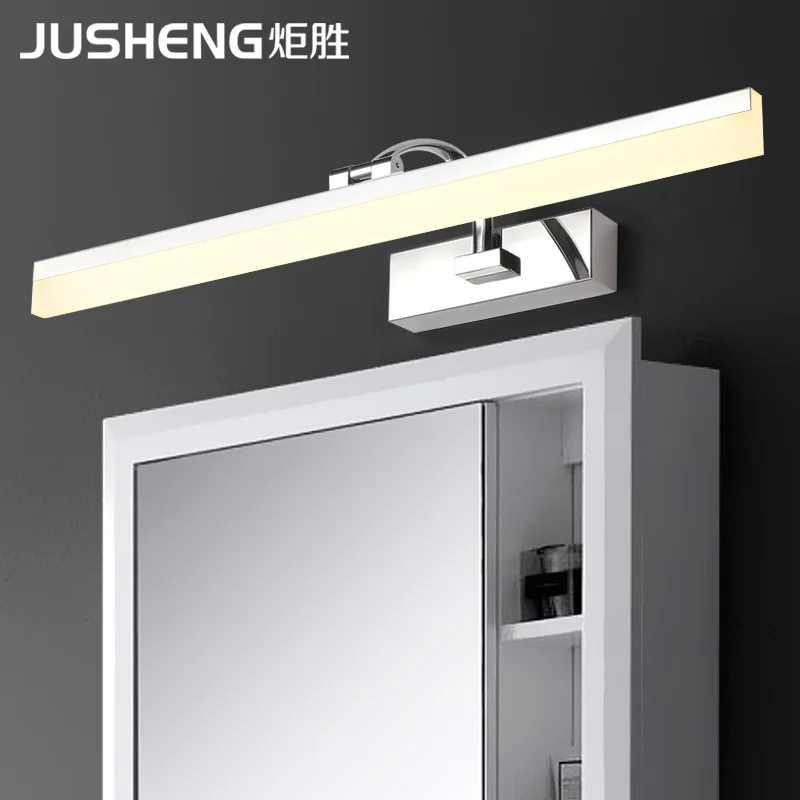 Ju sheng зеркало из нержавеющей стали Передняя лампа светодиодный Туалет Ванная комната влагостойкая лампа шкафа с зеркалом современный минималистичный комод jing