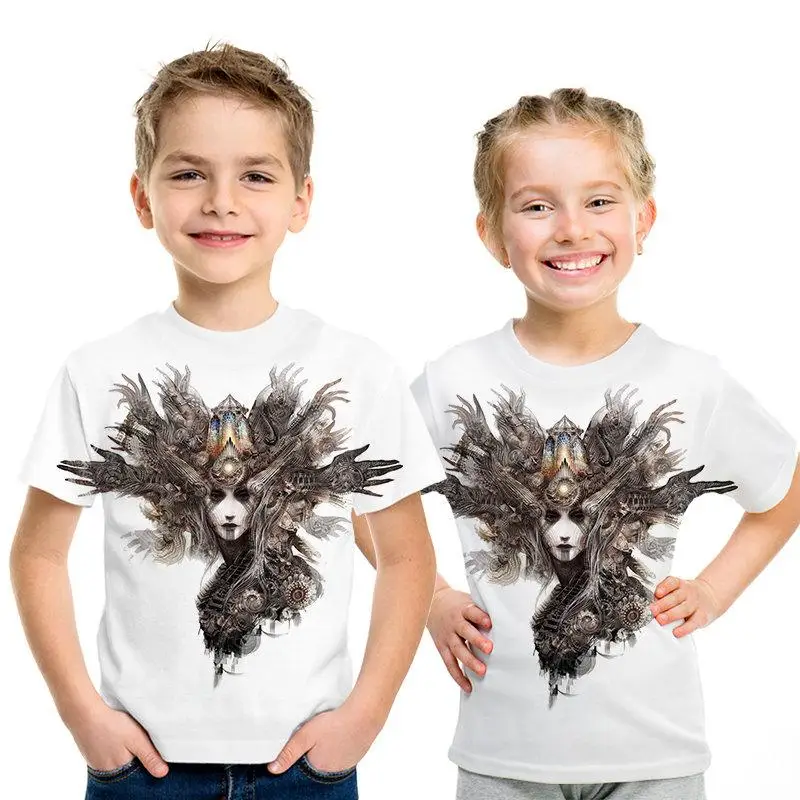 Nuevo Shantou estilo gtico camiseta de los nios 3D impreso Taro nios Топы moda manga corta verano calle ropa de los nios