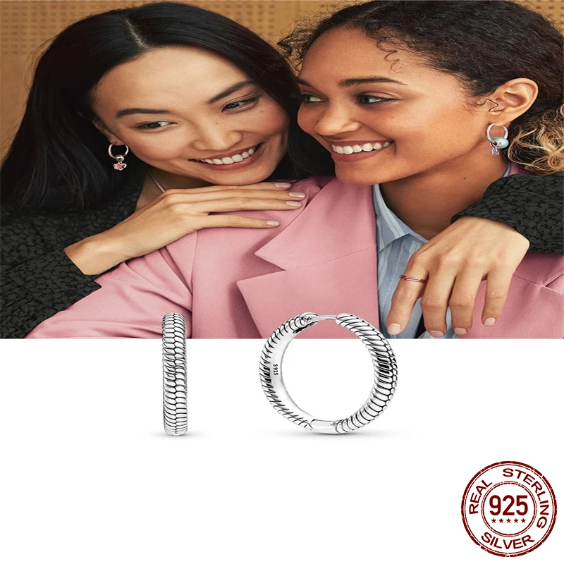 Silver Earrings Real 925 Sterling Silver Asymmetrical Heart Hoop Earrings for Women Fashion Silver Earring Jewelry Gift