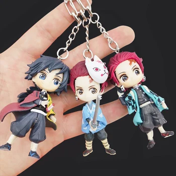 

Anime Kimetsu no Yaiba PVC KeyChain Demon Slayer Kamado Tanjirou Nezuko Action Figure Model Key Chain Cartoon Fans Toys Gifts