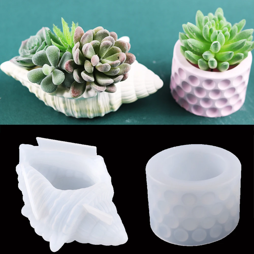 DIY Plant Pot Concrete Mold Silicone Succulent Flower Pot Cement Clay