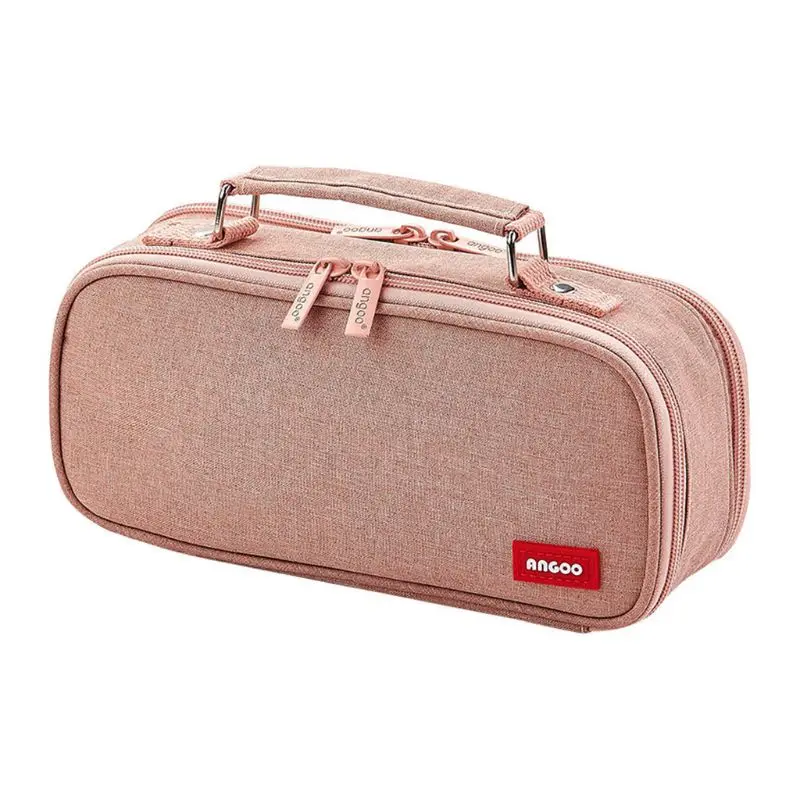 Pencil Case Cosmetic Bag Double Layer Large Capacity Makeup Pouch School Office
