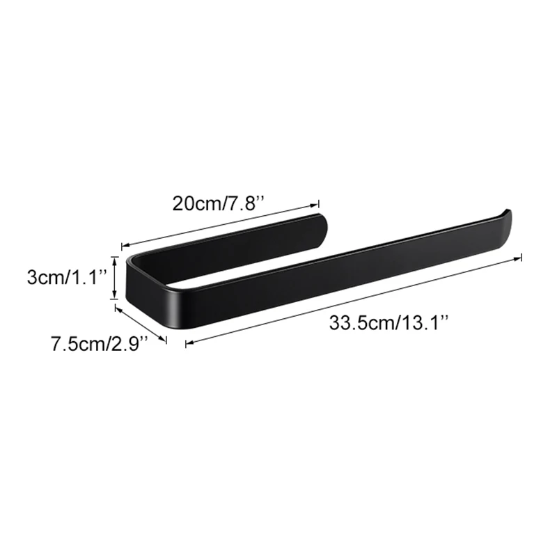 MOLI Black White Self Adhesive kitchen Paper holder Toilet Paper Roll Holder Kitchen Roll Tissue Stand Organizer Aluminum ML65B