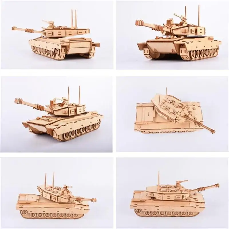 Лазерная резка DIY танки 3D деревянная модель детские игрушки-Пазлы ручной работы Обучающие игры собрать наборы рождественские подарки на день рождения