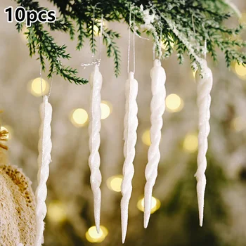 

Red Artifical Icicle Props Silver Gold Christmas Decoration Simulation