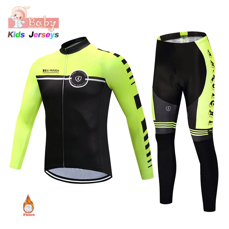 Roupa Ciclismo Winter Boys Long Sleeve Cycling Jersey Set Kid's MTB Uniform Bicycle Clothes Maillot Ropa Ciclismo Castelli