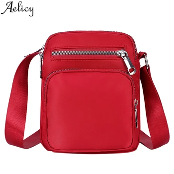 

Aelicy Famous Designer Brand Bags Women Leather Handbags Ladies Nylon Waterproof Solid Color Shoulder Messenger Mobile Phone Bag