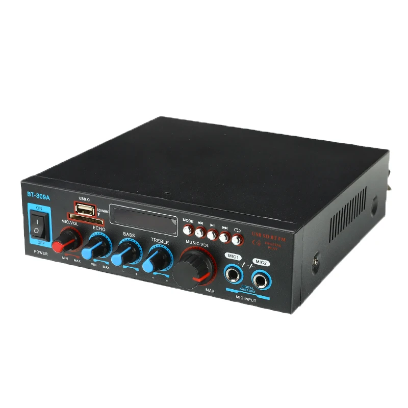 12/220V 800W Bluetooth Hi-Fi аудио Мощность усилитель аудио Проекторы для домашнего кинотеатра с пультом дистанционного управления Управление Поддержка SD карты FM USB