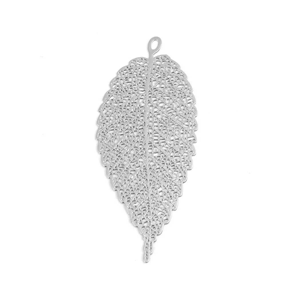 DoreenBeads модное медное Филигранное тиснение подвески золотой серебристый лист