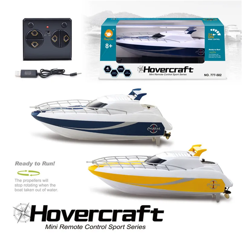 Giocattolo Elettrico Ad Alta Velocità Mini Rc Speeboat 2.4Ghz Radiocomandato Impermeabile Dual Motor Racing Hovercraft Gioco D'Acqua Ricaricabile