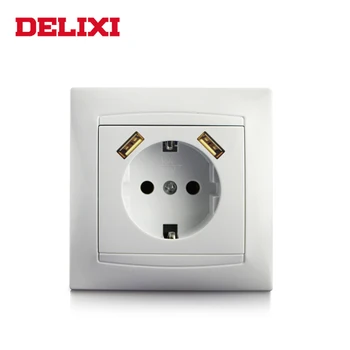 

light switch socket electrical outlet 9206 16a socket wall EU standard delixi wall power switch socket