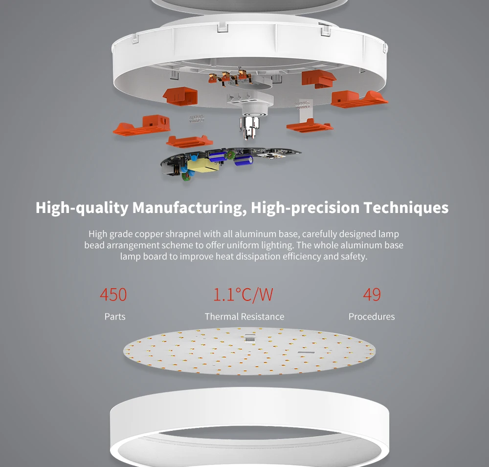 Yeelight YLXD41YL 28 Вт 320 мм Регулируемая яркость умный светодиодный потолочный светильник голосовой пульт дистанционного управления для умного дома