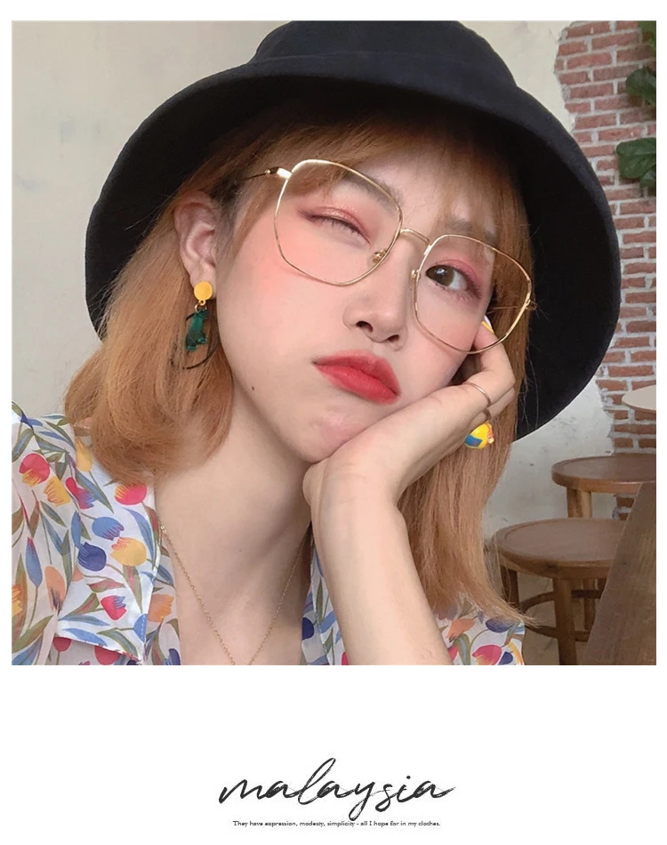 blue blocker glasses Retro Big Frame Anti-blue Glasses Women Fashion Plain Glasses Men Eyewear Cute Decorative Computer Glasses blue blocker glasses