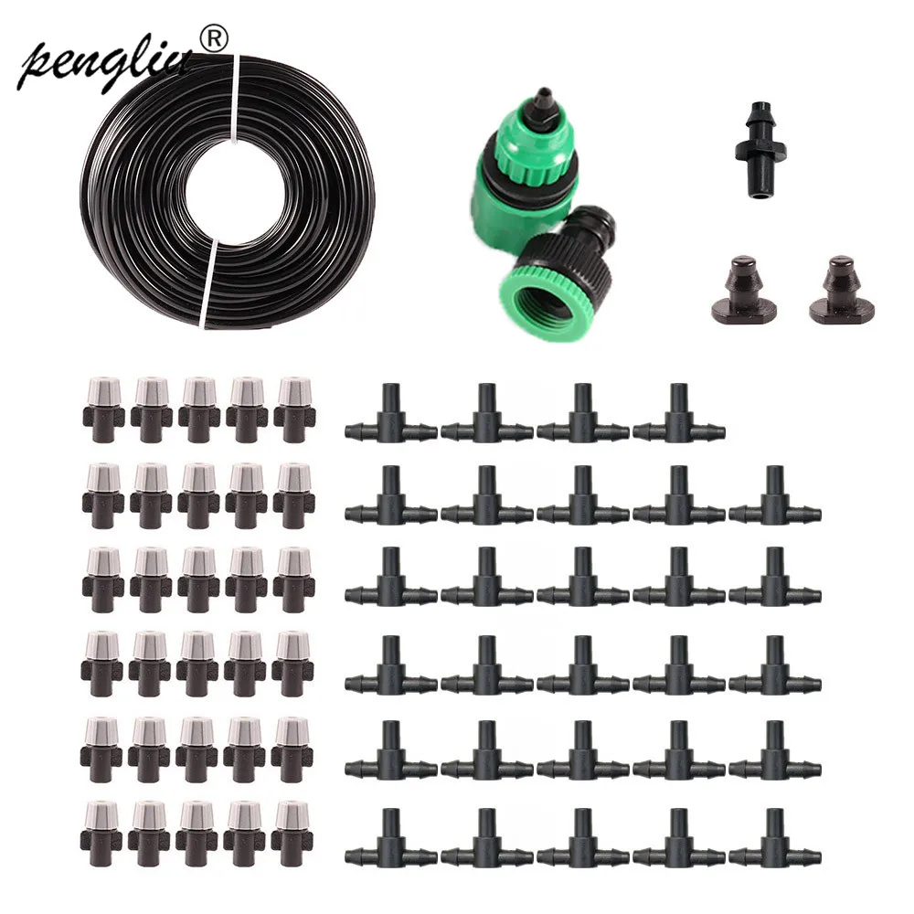 

25m DIY Convenient Water Saving to Clean Wide Spray Atomizing Nozzle Set Atomized Greenhouse Family Watering Irrigation Supplies