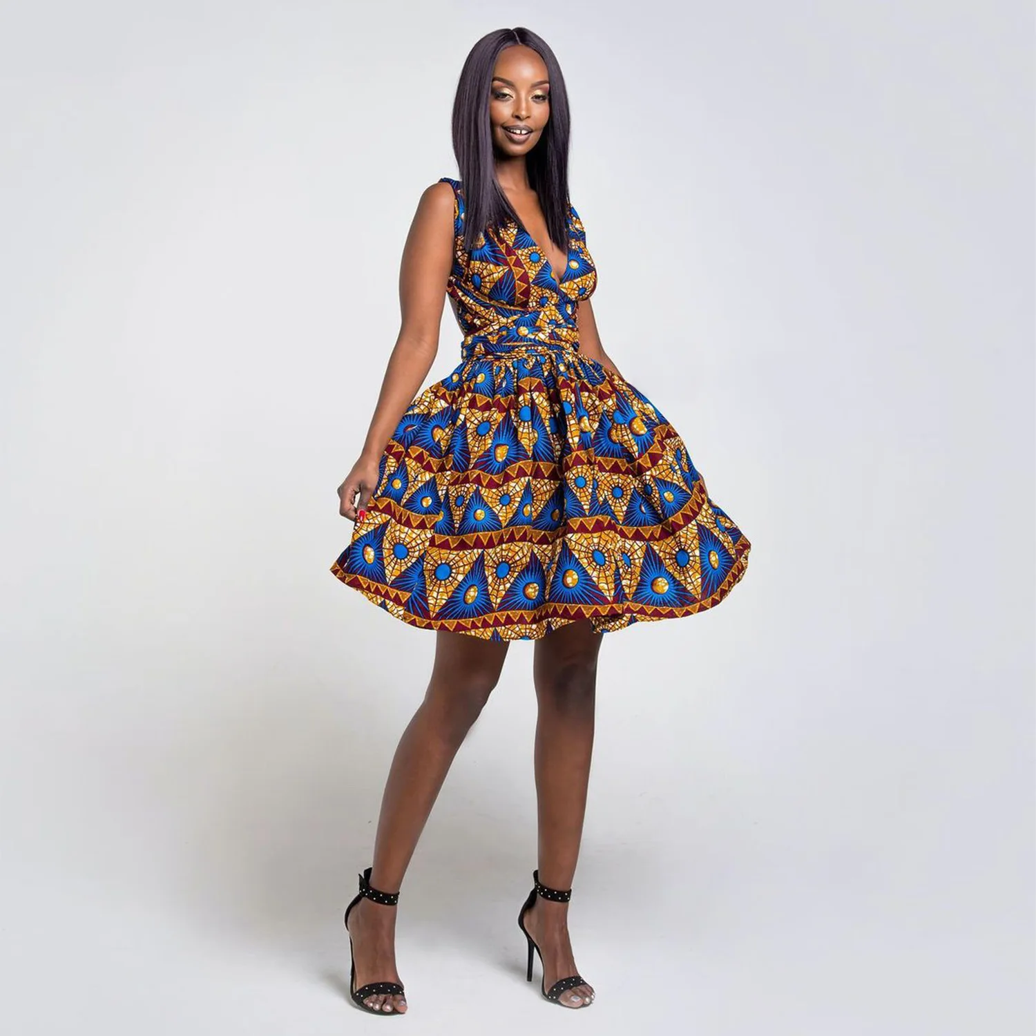 Robe africaine imprimé wax pour femme 84