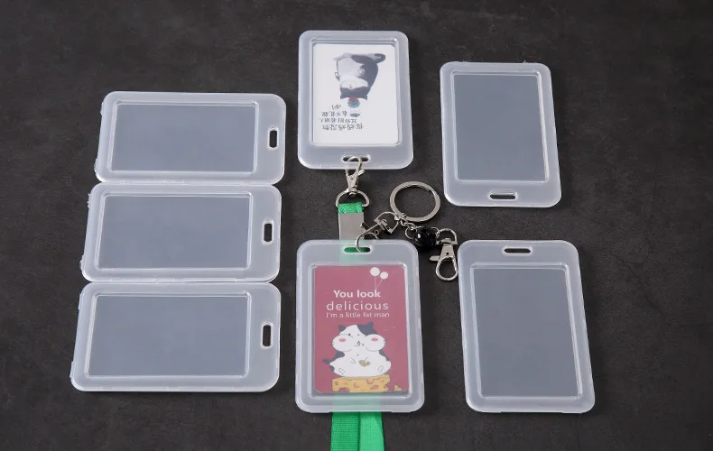 Unisex Women Men Transparent Card Cover Sleeve Work ID Clear Card Holder Protector Cover Badge Office School Supply