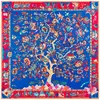 100% Silk Scarf Women Large Shawls Stoles Life Tree Print Square Scarves Echarpe Fashion Foulards Femme Wrap Bandanas 130*130CM 5