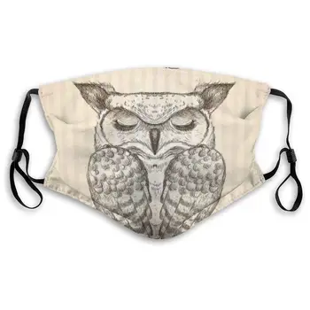 

Unisex Half Face Mouth Mask Face Masks Anti-Dust Face Windproof Ski,Sketched Illustration Of A Sleeping Owl With Sweet Dreams