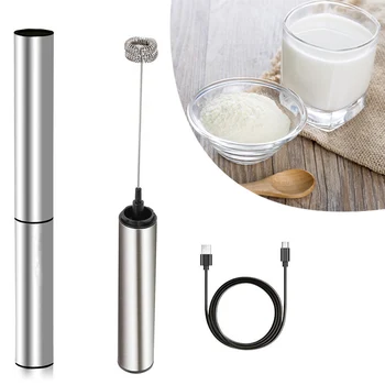 

Electric Whisk Charging Cream Blender Milks Stir Stainless Steel Stir Stick for Coffee 2 Modes BJStore