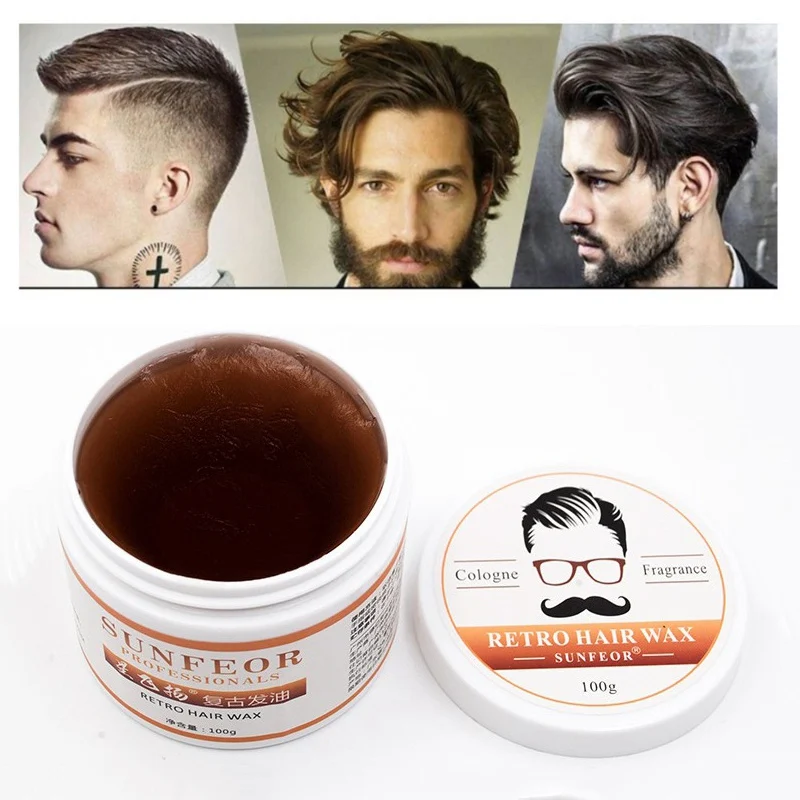 Deals Price for  Male Hair Styling Wax Gel Long-lasting Shaping Not Greasy No Stimulation Men's Vintage Oil Head Cre