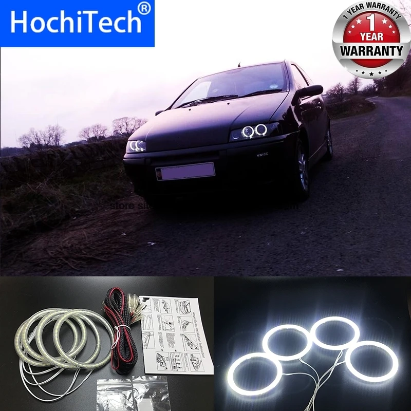 

HochiTech Ultra bright SMD white LED angel eyes 2500LM 12V halo ring kit daytime running light DRL for Fiat PUNTO mk2 1999-2010