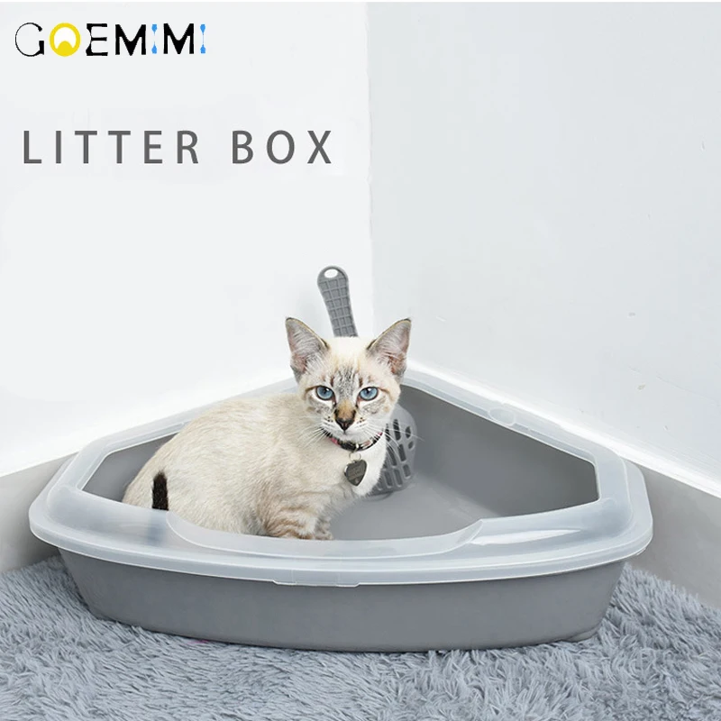 Toilet Bedpan Cat Litter Box Plastic Cat Toilet Training Triangle Extra Large Semi-closed Deodorant Cat Toilet Toilet Bedpan Cat Litter Box Plastic Cat Toilet Training Triangle Extra Large Semi-closed Deodorant Cat Toilet